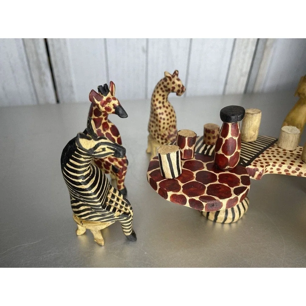 Rippeon Handmade African Safari Animals Figurines & Sculptures Carved In Kenya